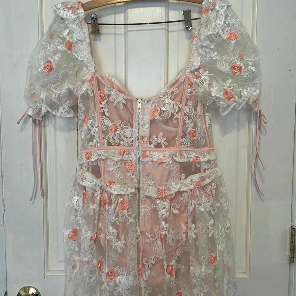 NWT Free People For Love & Lemons Tessa Midi Dress Size Small - Picture 12 of 15